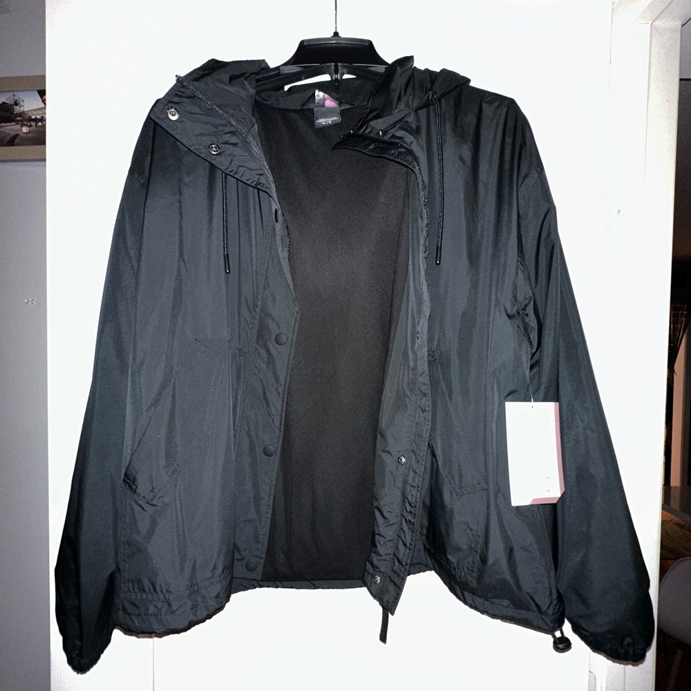BRAND NEW MONDETTA OUTDOOR LIGHTWEIGHT JACKET JKT WITH HOOD AND POCKETS BLACK XL